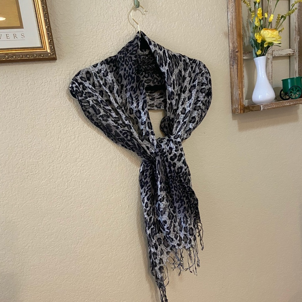 INC cheetah print scarf